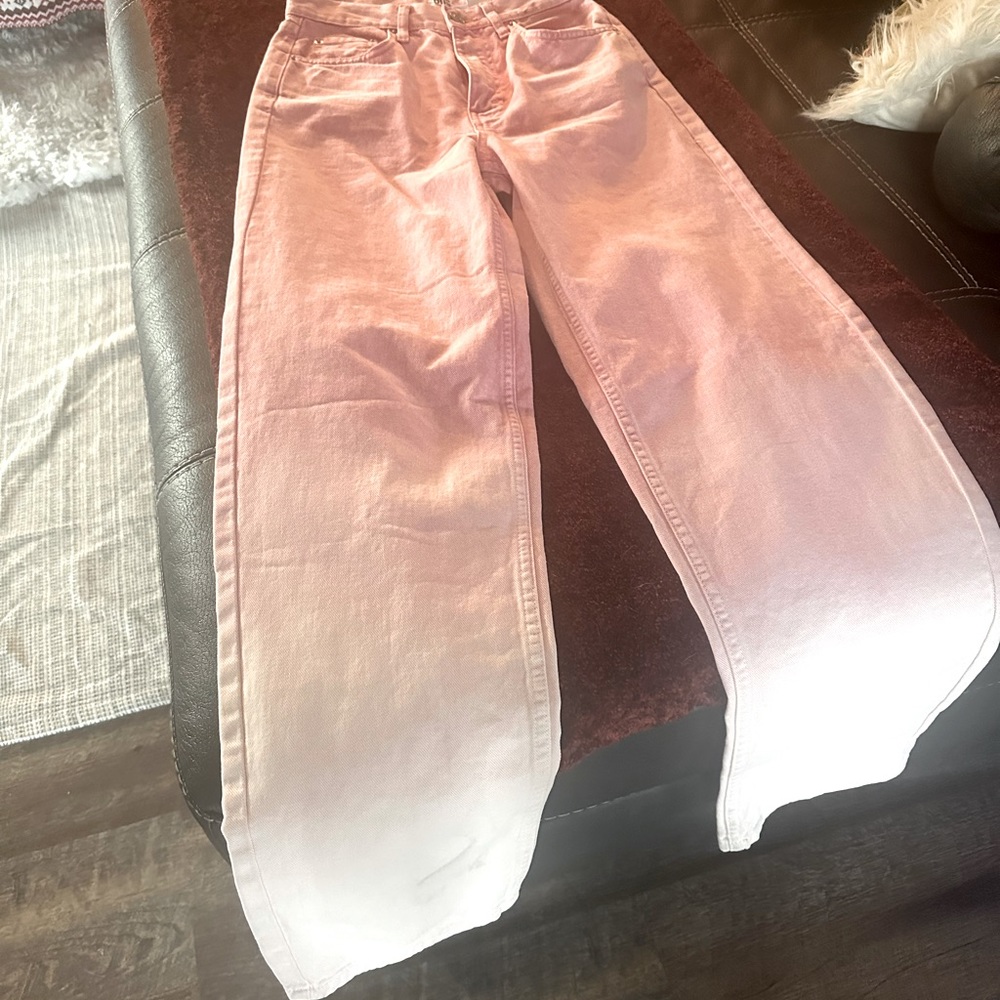 Peach to white baggy jeans from urban Outfitters